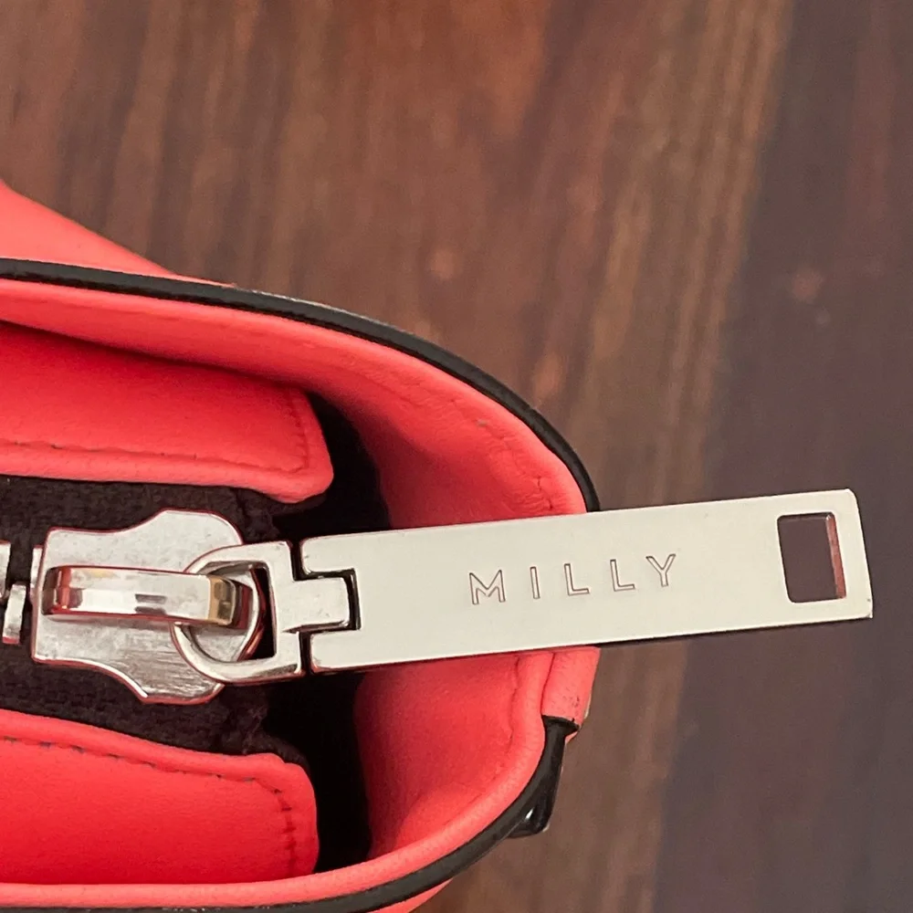 Milly Vibrant Coral Satchel with Detachable Strap